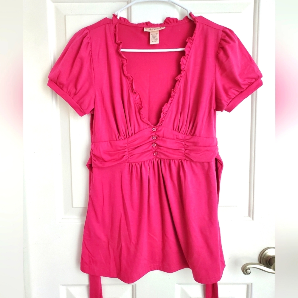 Pink Shirt with Ruffles